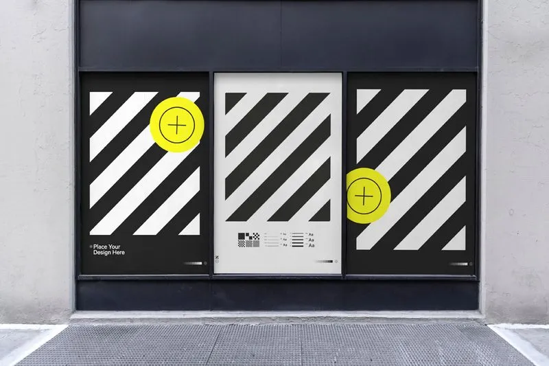 3 Minimal advertising panel mockups