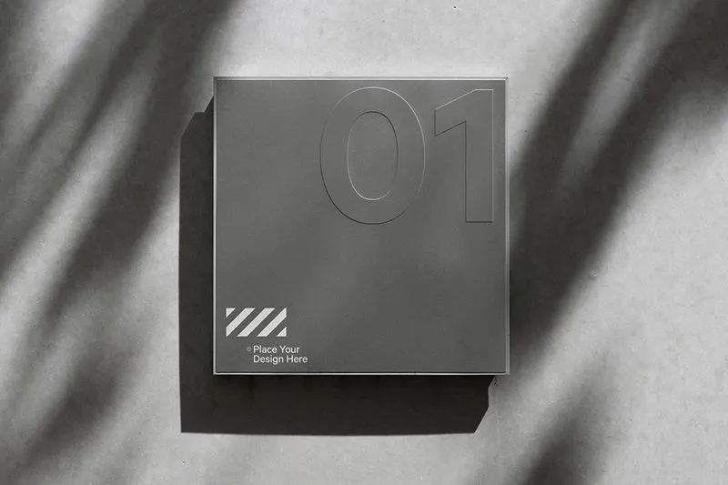 Minimal logo sign mockup with print and press option. 