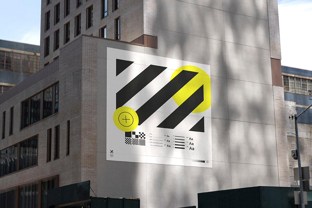 Large banner mockup with shadow effect