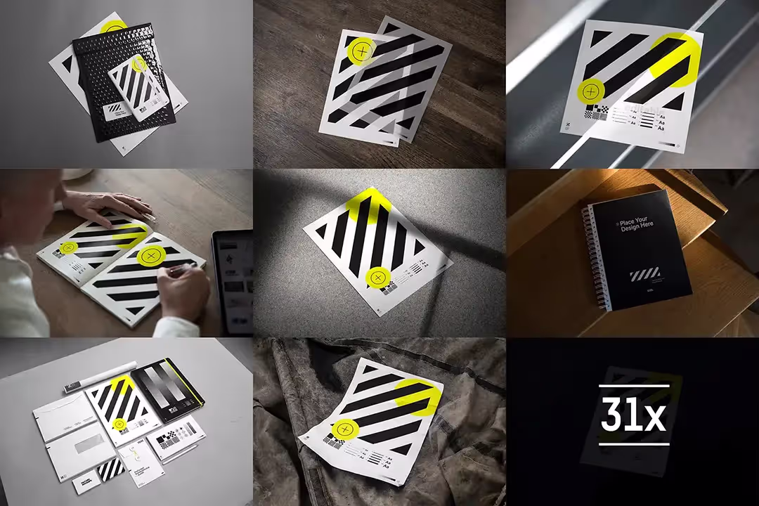 Save time and save money with with this presentation-ready paper mockup bundle! Showcase your identity designs or poster designs with a-format paper mockups, unique water mockups, stationary mockups, book mockups and many more. A complete mockup bundle to showcase your designs on social media, your portfolio or client presentations.