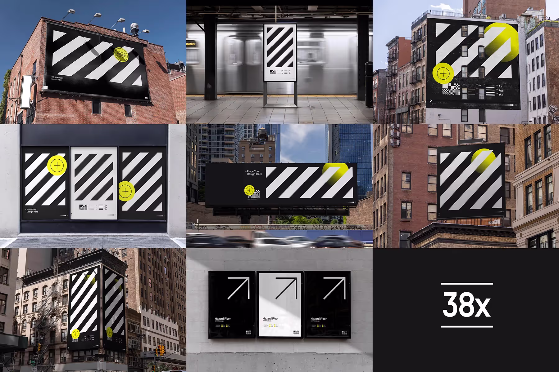 Showcase your designs with our New York City poster mockups, screen mockups, subway mockups and many more. A complete mockup bundle to showcase your poster designs on social media, your portfolio or client presentations.