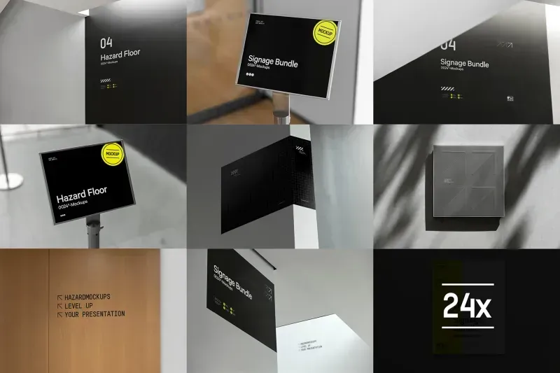 Save time and save money with with this presentation-ready signage mockup bundle! Showcase your designs on multiple signage and way finding mockups in various settings. A complete wayfinding mockup bundle to showcase your designs on social media, your portfolio or client presentations.