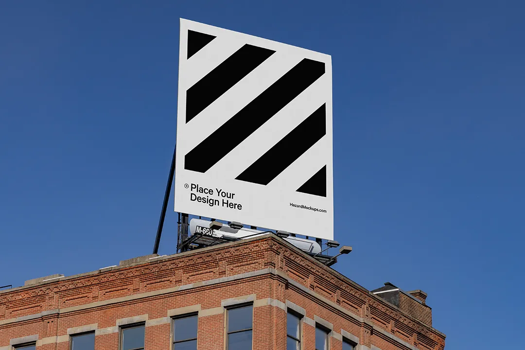Clean Large billboard on top of New York City building