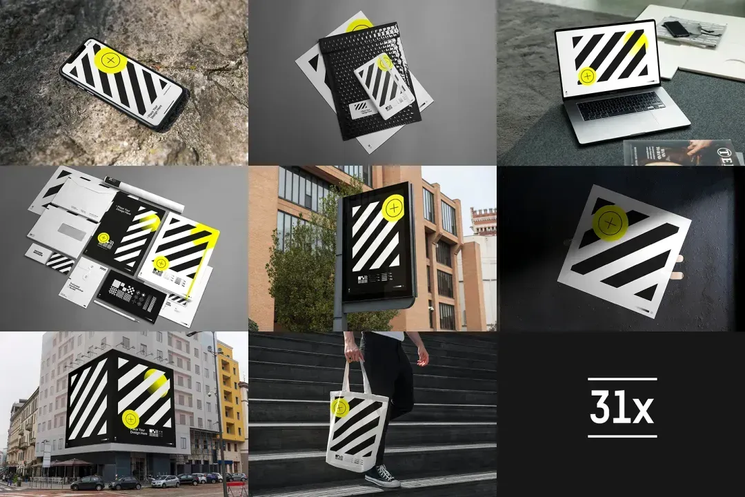 Curated full branding mockup bundle. A complete mockup bundle for all your presentations. Including device mockup, poster mockup, billboard mockup, totebag mockup, stationary mockup and many more. Save time and save money with with this presentation-ready branding mockup bundle!