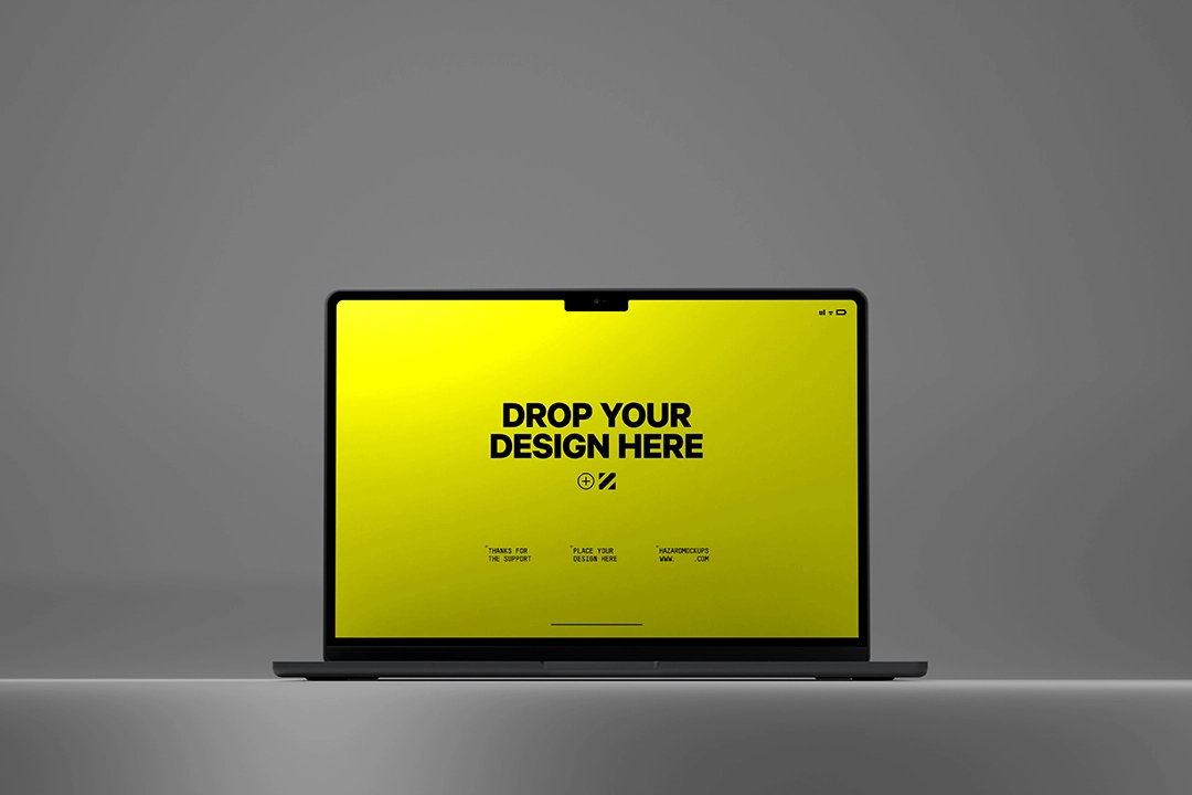 Present your desktop and web designs in a sleek studio setting with this animated MacBook mockup for After Effects. The scene features a realistic laptop setup on a neutral background, ideal for showcasing websites, dashboards, or creative projects in a professional way.