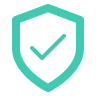 Shield icon with a checkmark symbol inside representing security or protection.