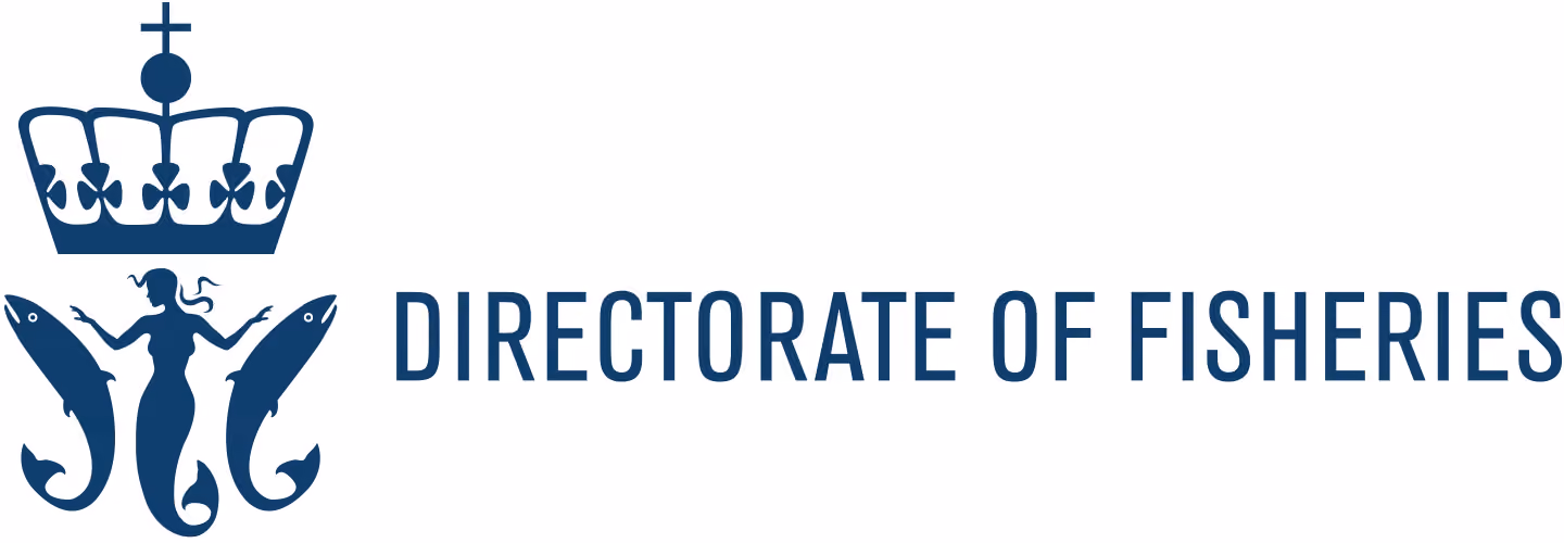 Logo of the Directorate of Fisheries featuring a crowned figure with a mermaid flanked by two fish, next to the text 'DIRECTORATE OF FISHERIES'.
