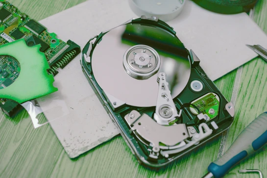 Disassembled hard drive
