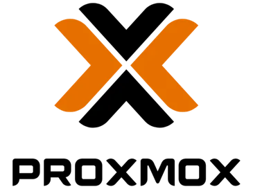Proxmox logo with an orange X shape above the word Proxmox in black text.
