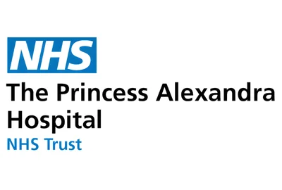 The Princess Alexandra Hospital NHS Trust logo with NHS emblem in blue and white.
