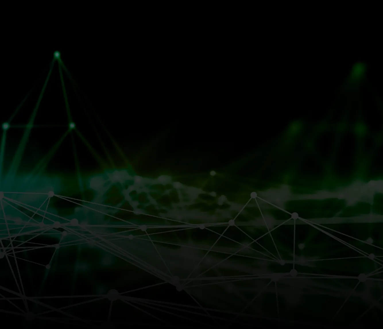 Abstract network pattern Abstract network pattern with connected nodes and lines glowing in green on black background.