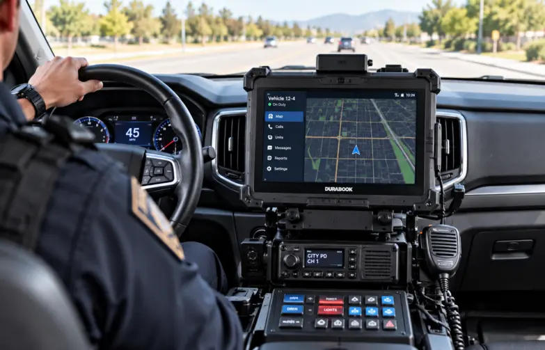 Durabook rugged tablet and laptop with Windows 11 interface on screens.