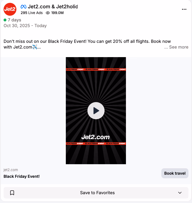 Jet2 Black Friday Event