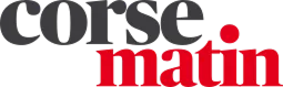 Logo texte Corse en noir et Matin en rouge.