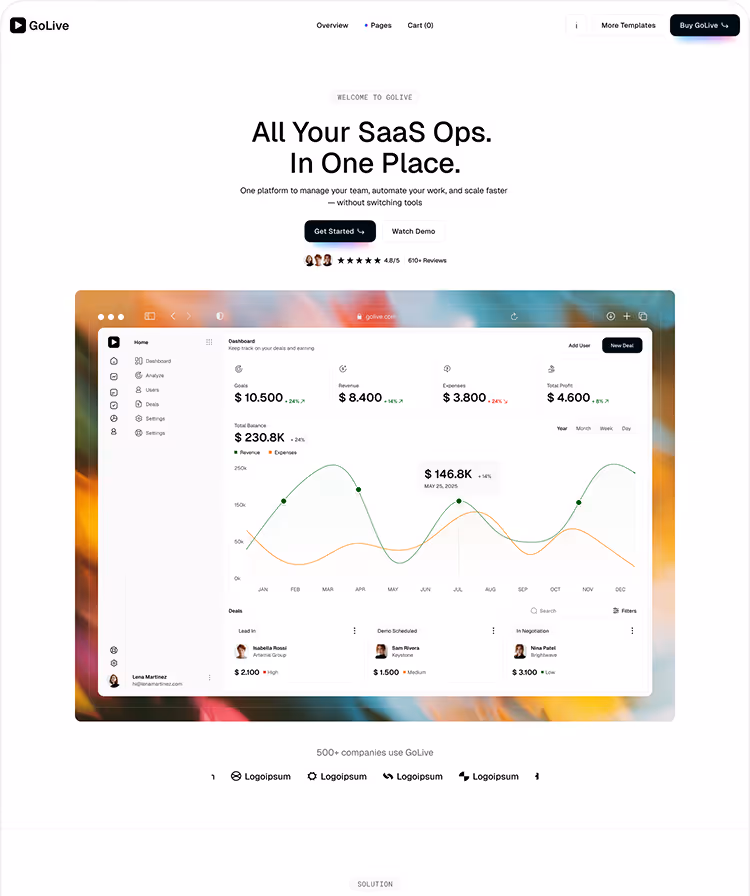 SaaS Startup Webflow Template