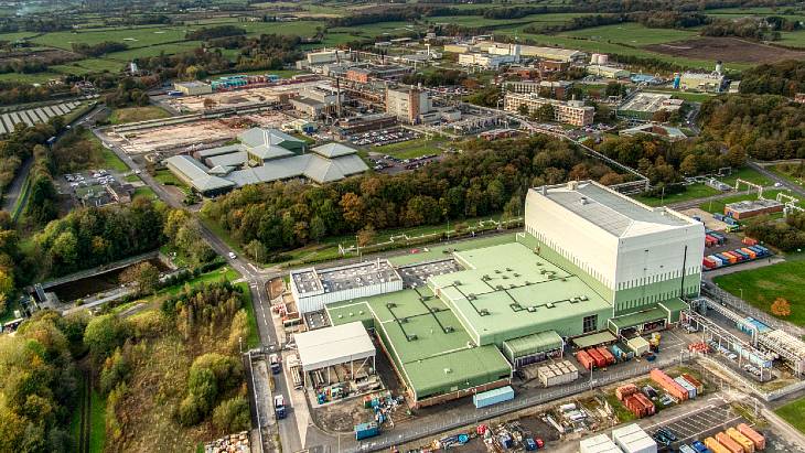 Aerial view of a civil nuclear fuel manufacturing site