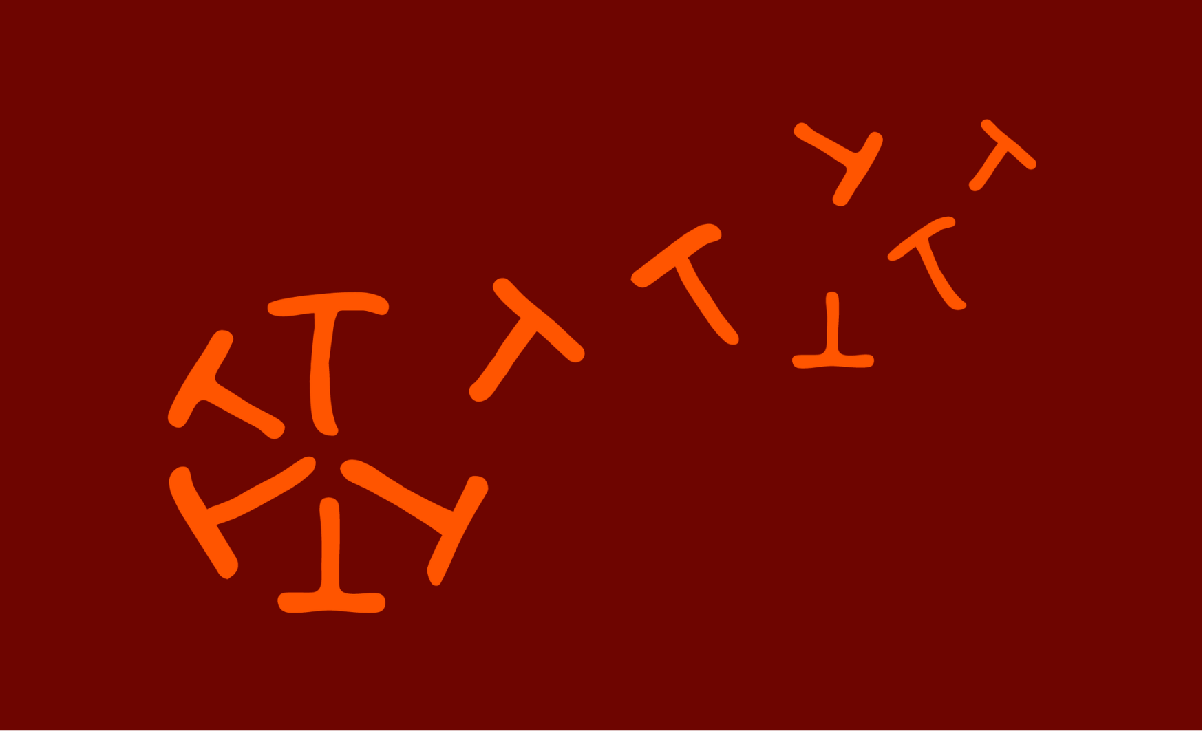 An illustration of dandelion seeds floating upward and outward, rendered in orange on a deep red background, representing the TUNAFASI logo.