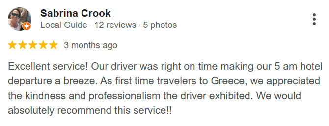 Google Review - Athens Taxi Hub