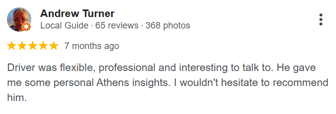 Google Review - Athens Taxi Hub
