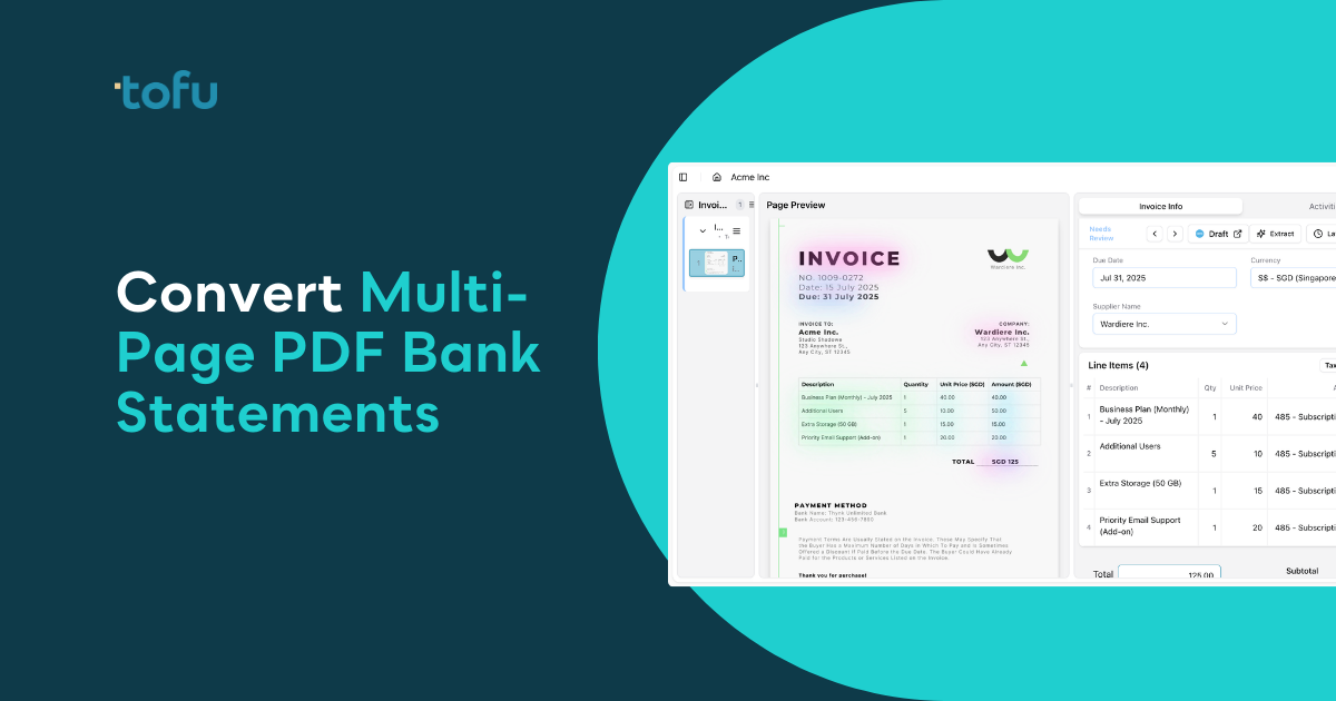 Bank statement to CSV conversion guide showing four automation levels for accounting firms