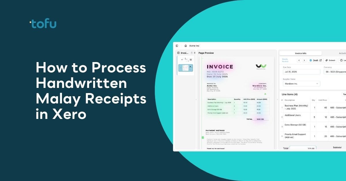 How to Process Handwritten Malay Receipts in Xero (April 2026 Guide)