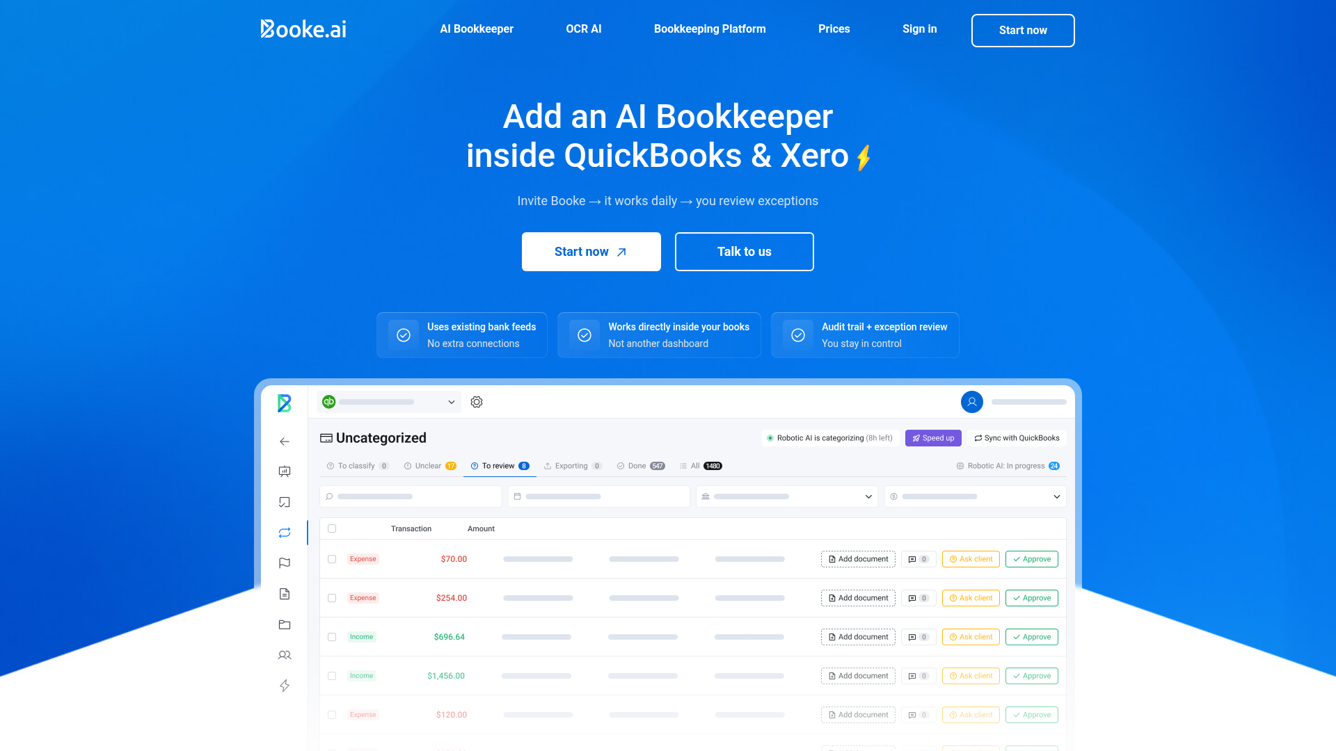 Screenshot of https://www.booke.ai