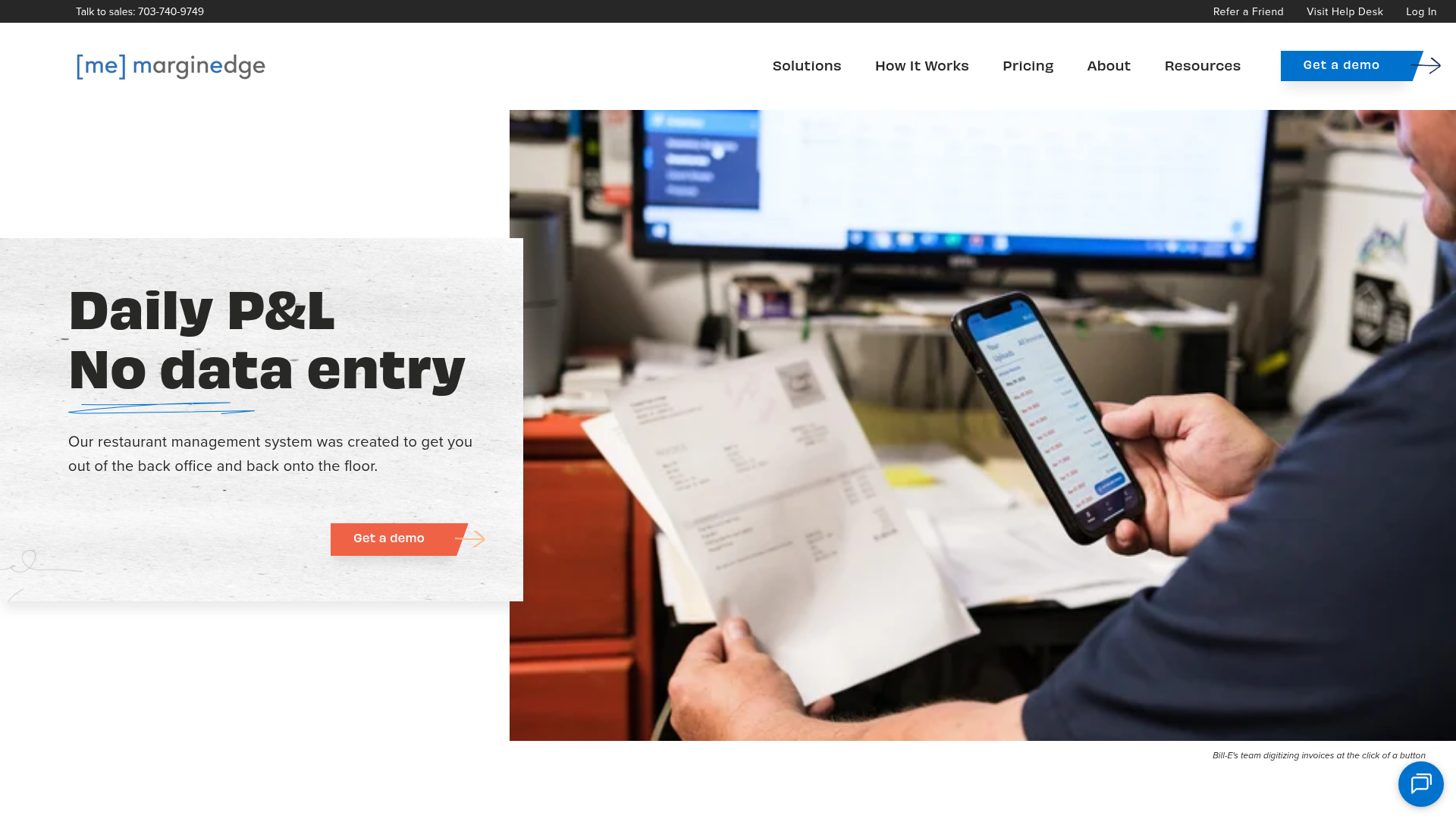 Screenshot of https://www.marginedge.com