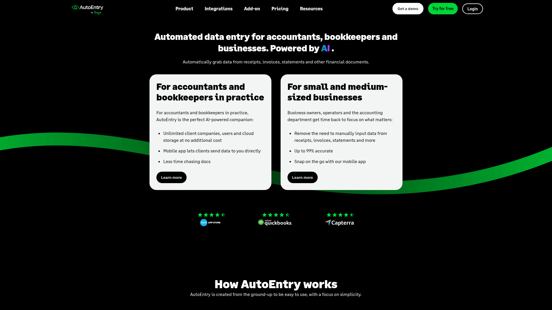 Screenshot of https://www.autoentry.com