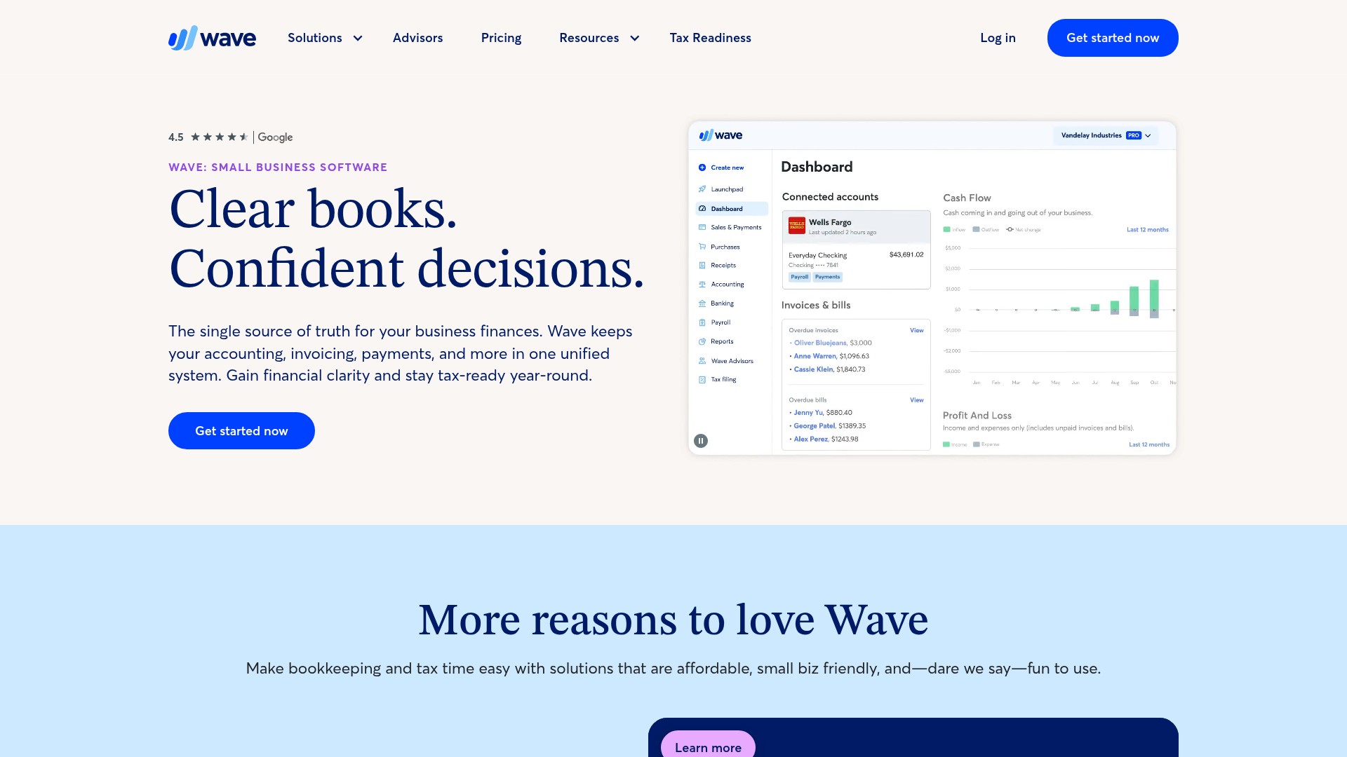 Screenshot of https://www.waveapps.com/