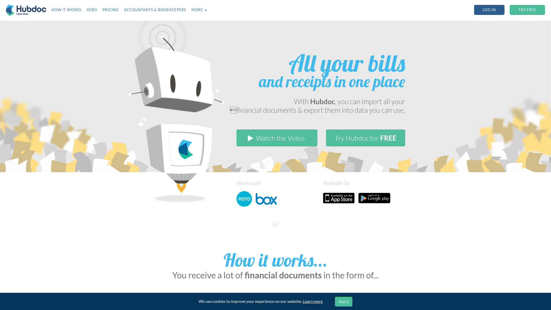 Screenshot of https://www.hubdoc.com