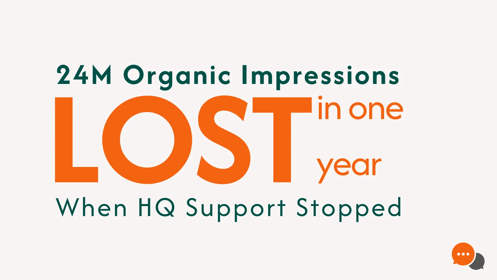 Over the course of a year, the total loss reached more than 24 million organic impressions.