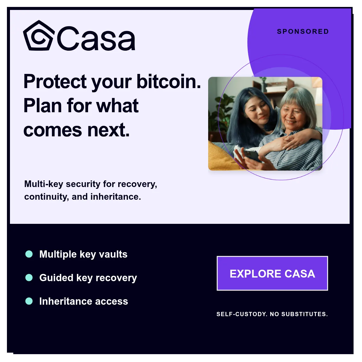 Casa multi-key Bitcoin security for recovery and inheritance