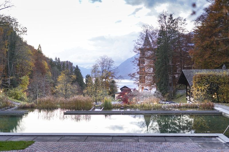 Blick auf Grandhotel und See