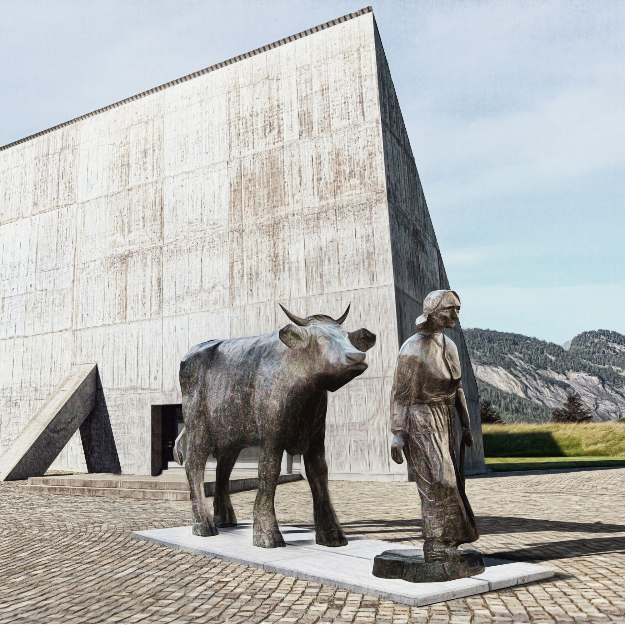 Bäuerin mit Kuh - Karin Brenn