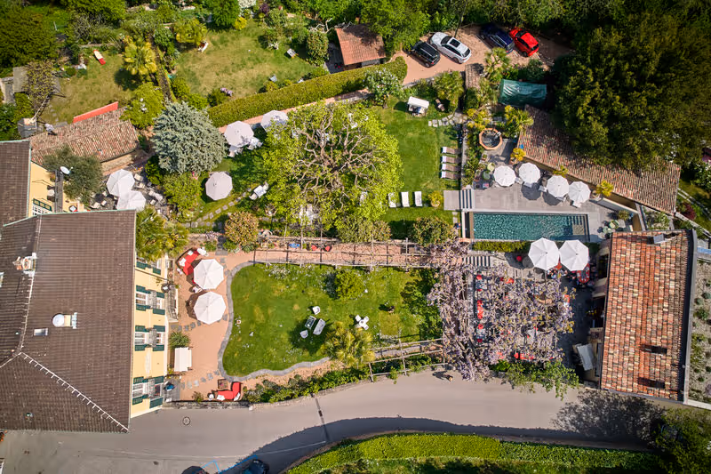 Hotel Villa Carona von oben