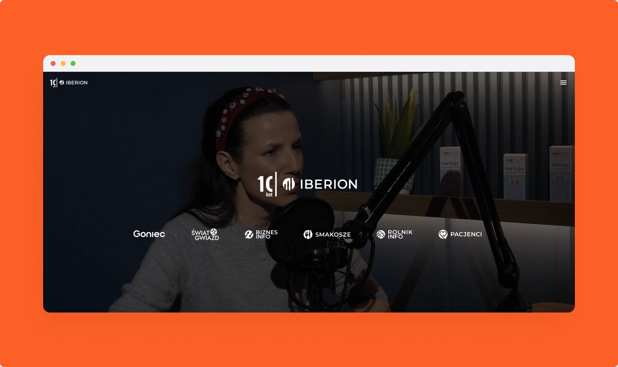 Homepage hero of Iberion website