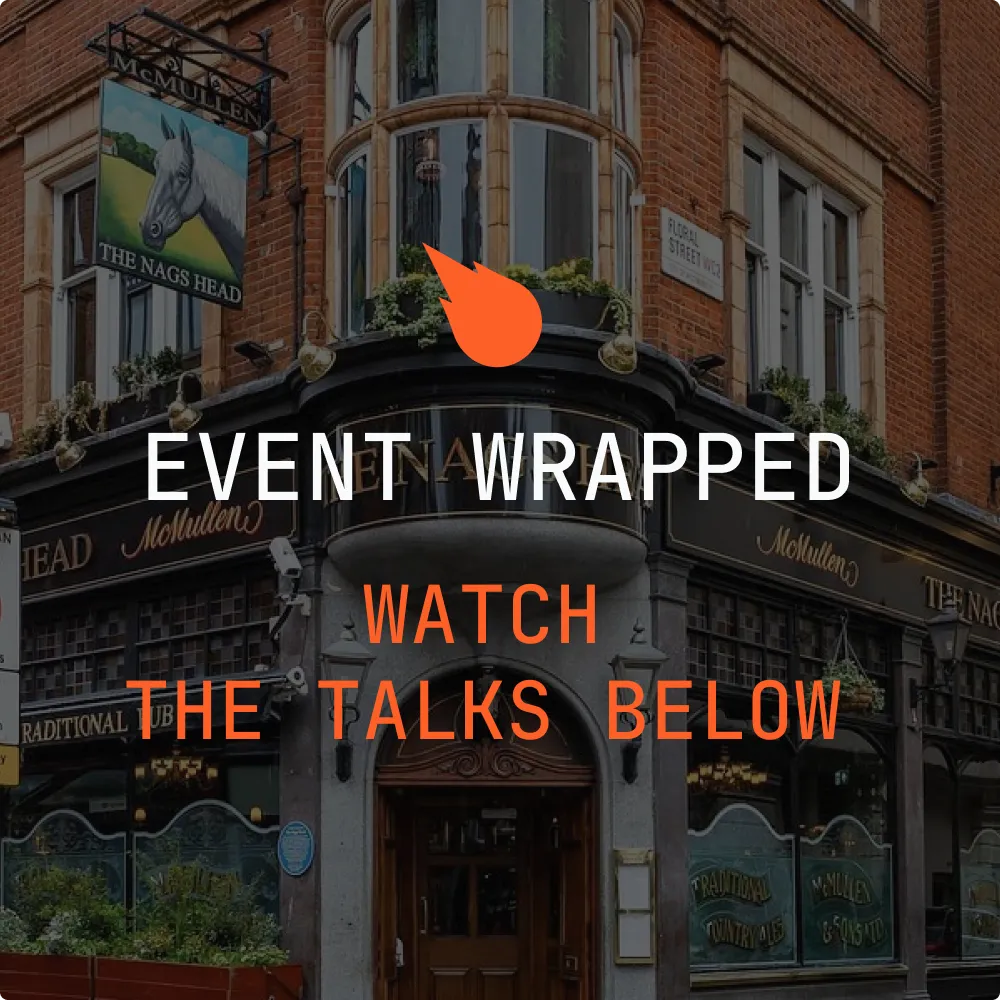 photo of Nags Head pub in Covent Garden, London and copy about videos from talks below