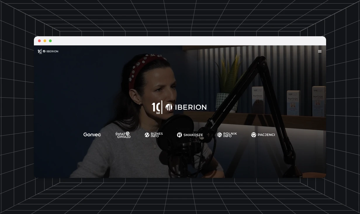 Homepage hero of Iberion website