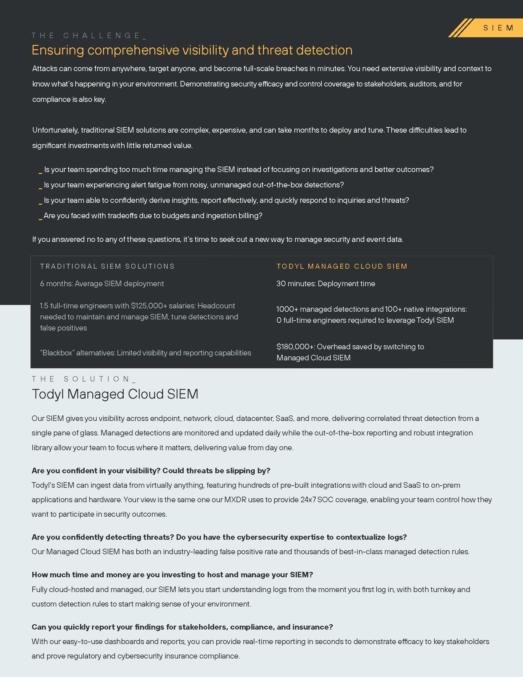 SIEM Datasheet | Todyl