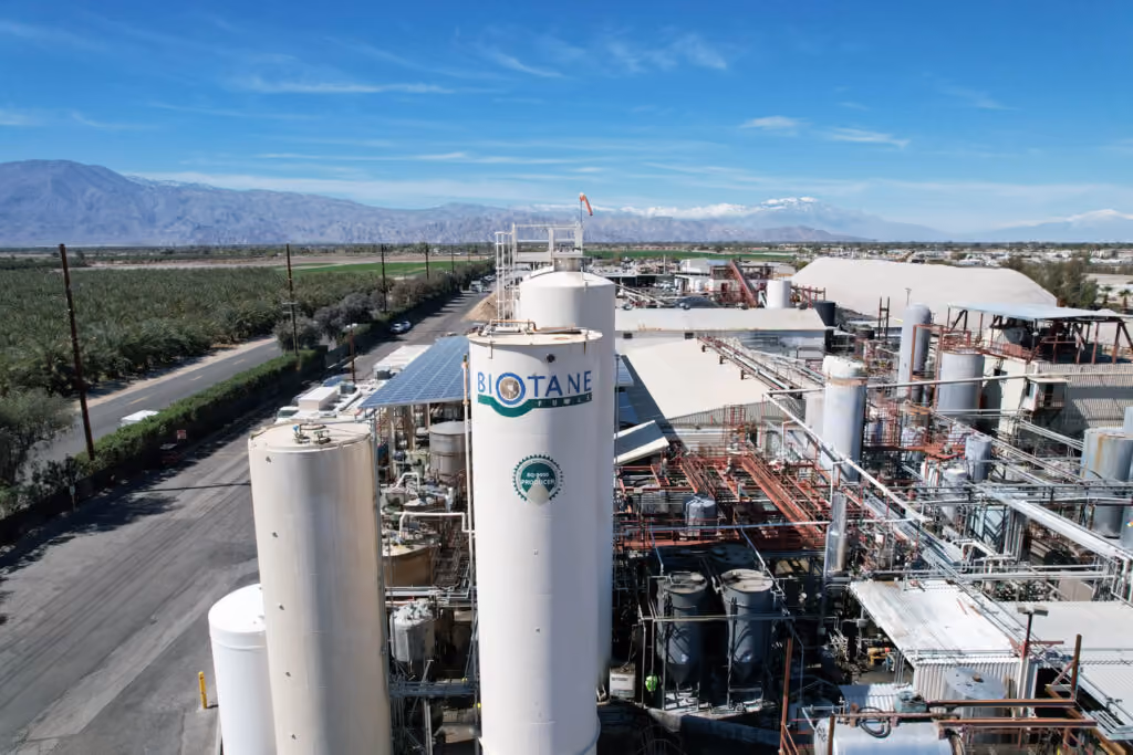 Aerial view of Biotane processing center
