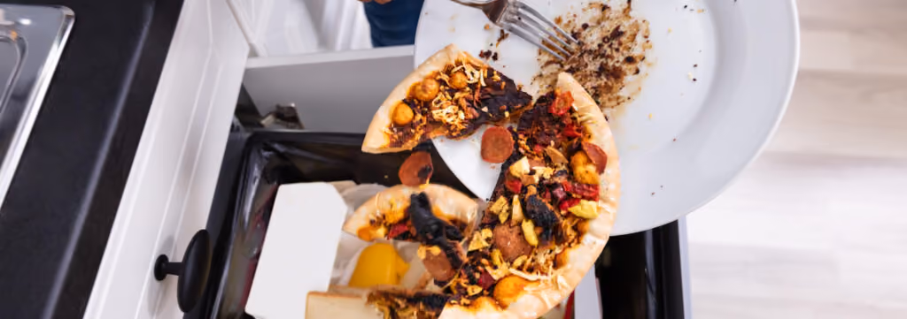 Throwing away pizza