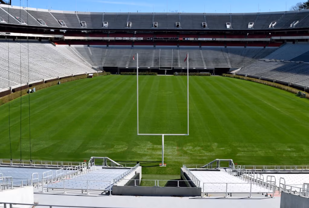 Interior view of football stadium