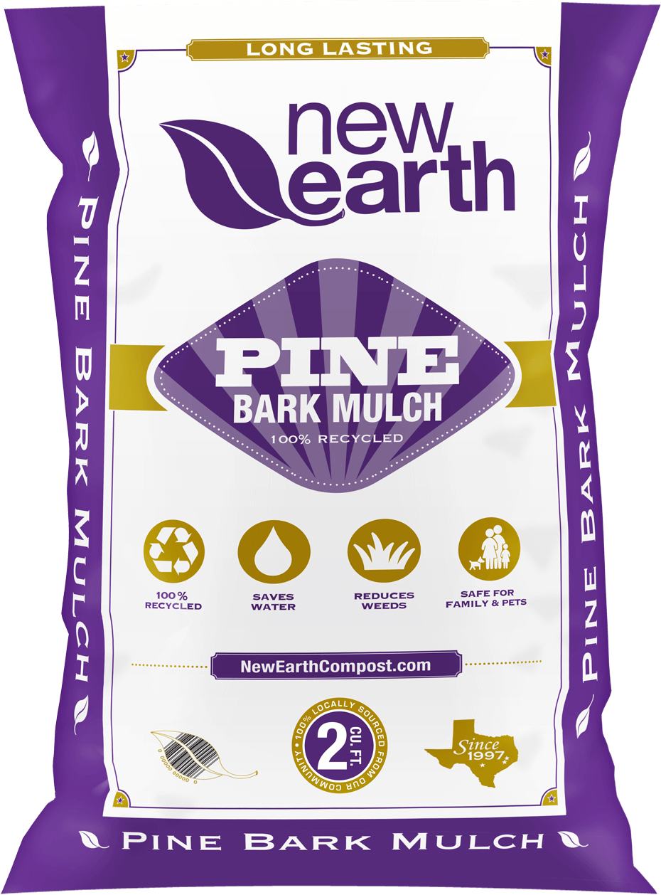 New Earth Bagged Pin Bark Mulch 2 cu. ft.