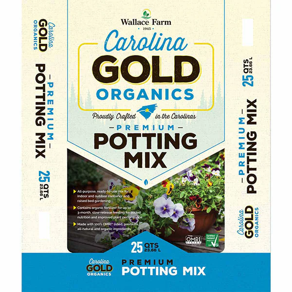 Wallace Farms Carolina Gold Organics Premium Bagged Potting Mix 25 qts