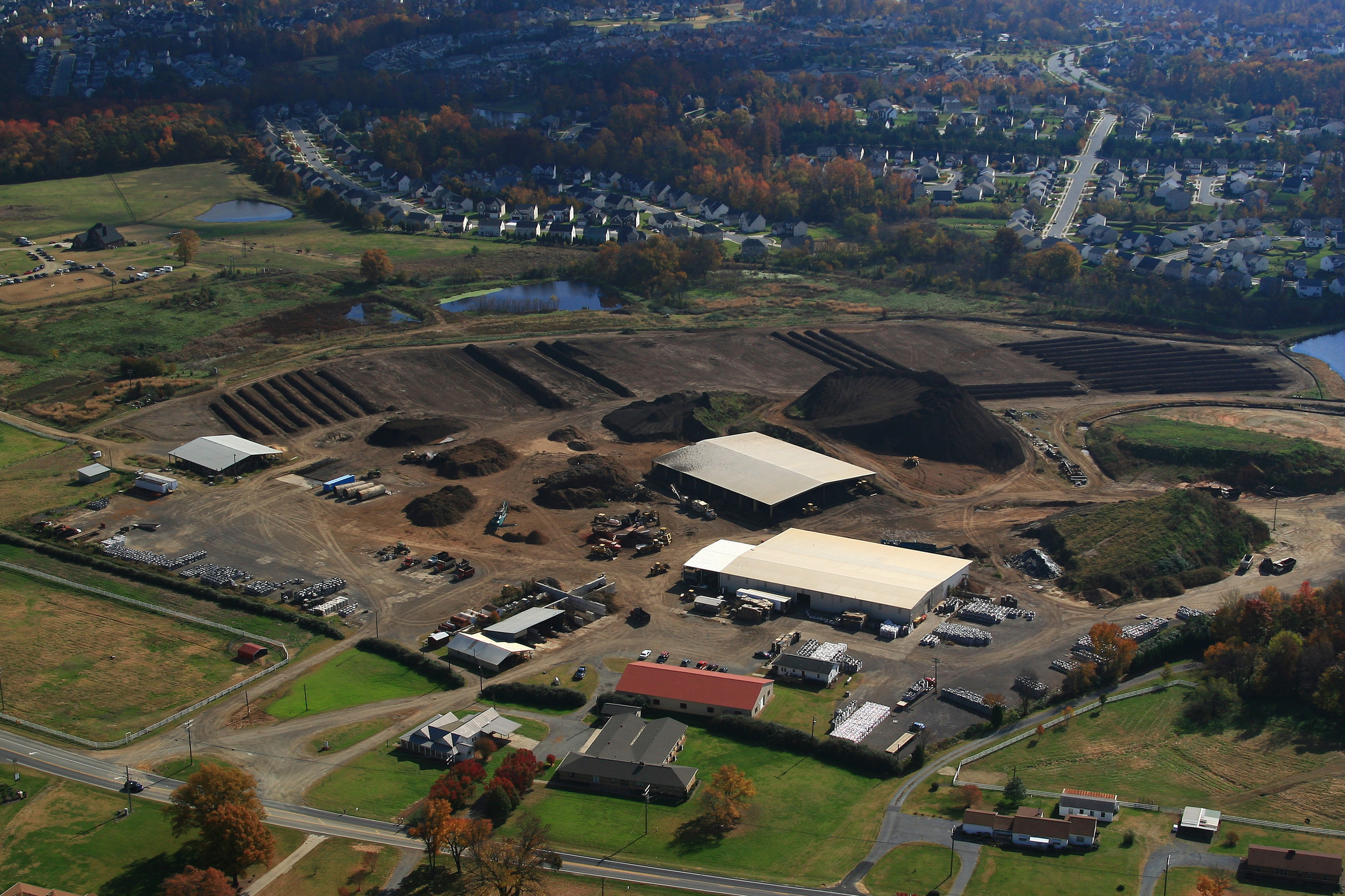 Aerial view of Denali's expanded compost operations