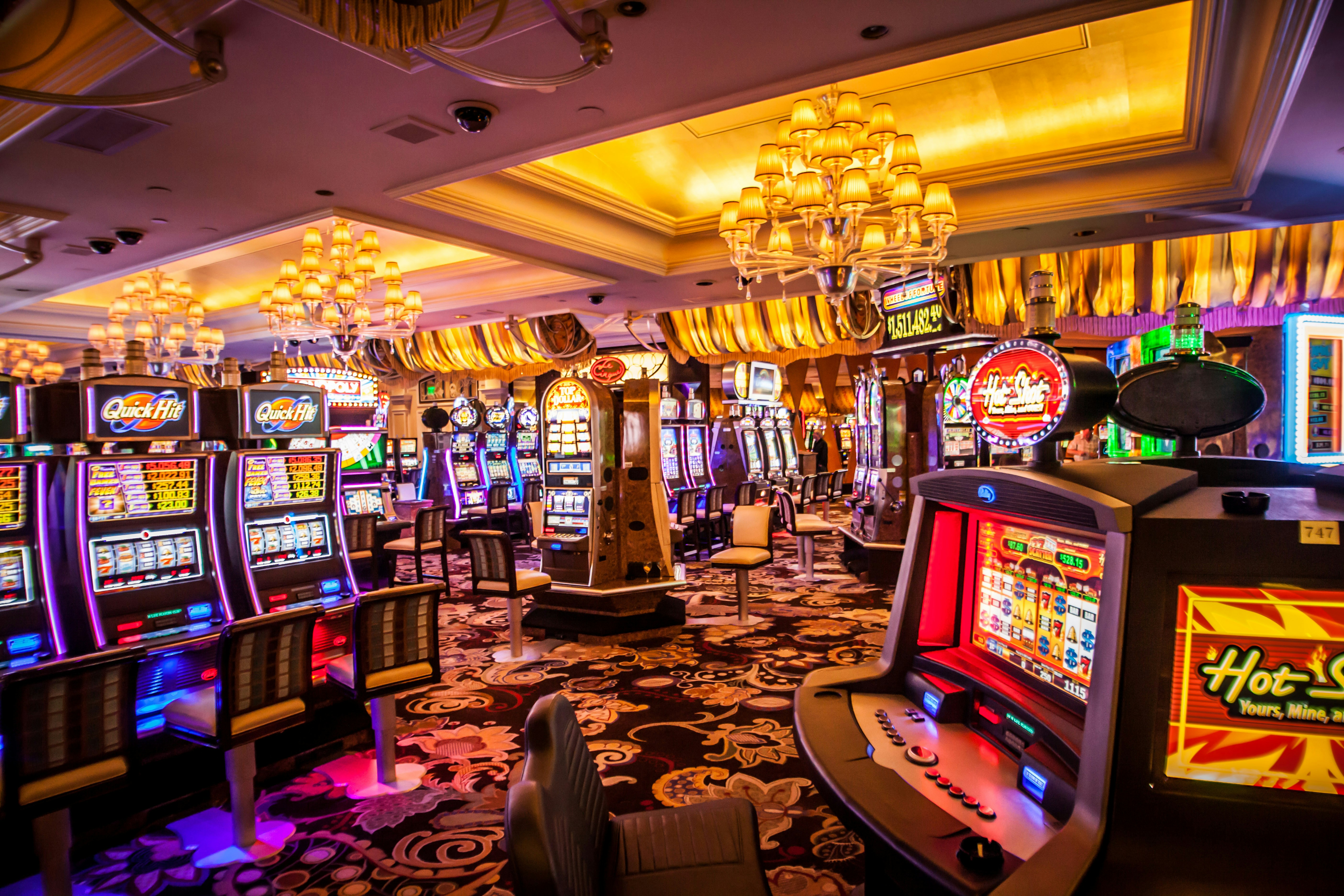 Casino floor with slot machine