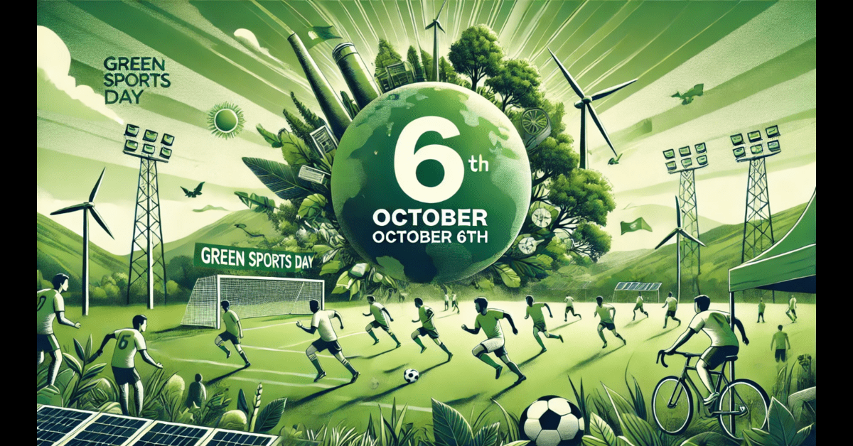 Graphic announcing green Sports Day