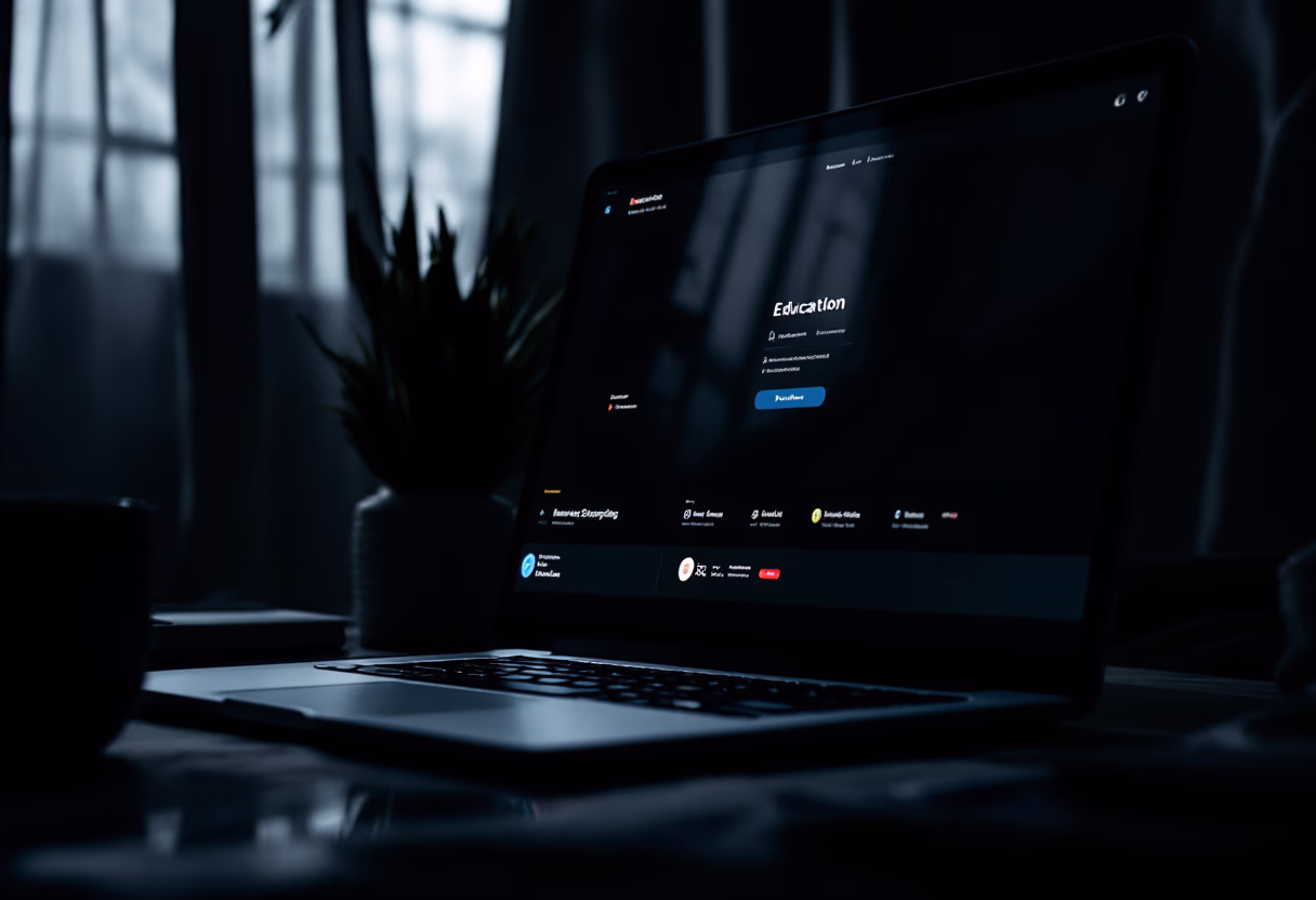 [interface] image of a computer showcasing educational software (for an edtech)