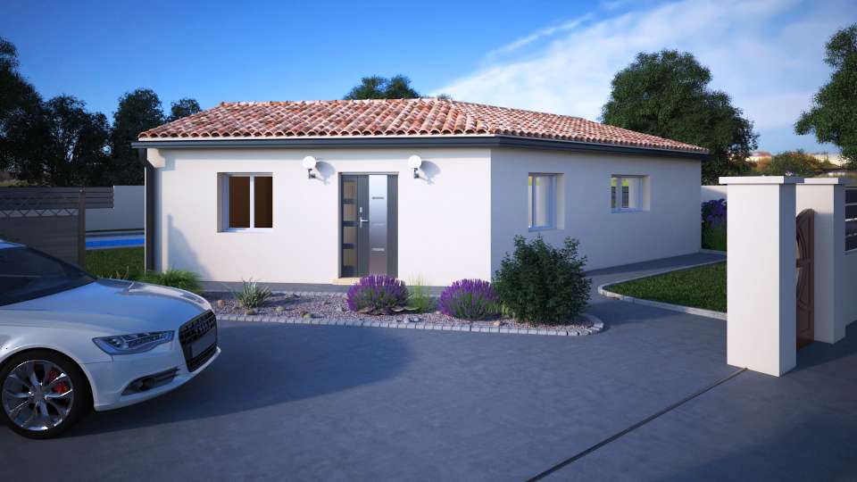 Maison Séquoia architecture en U avec volumes ouverts