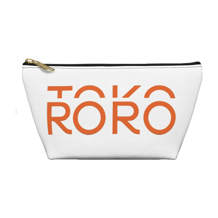 Zippered accessory pouch with the ROROTOKO logo